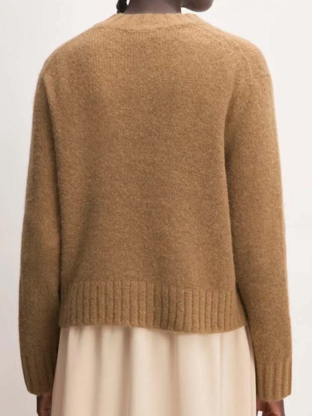 Everlane Alpaca Cropped Camel Crewneck Sweater - Picture 2 of 15